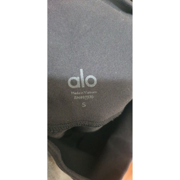 Alo High-Waist Galaxy Moto Leggings Womens Small Black Halographic Yoga Workout - Picture 6 of 7